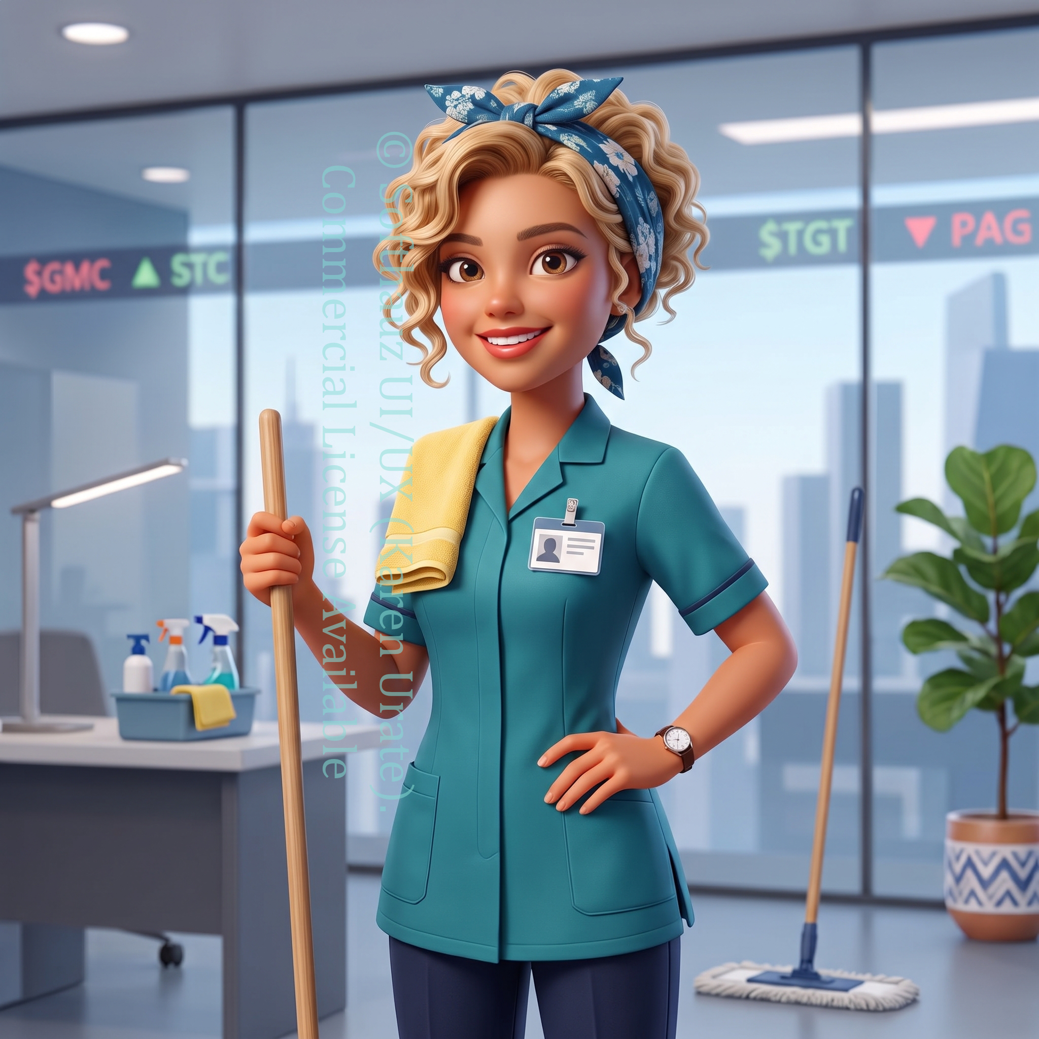 Professional cleaning staff